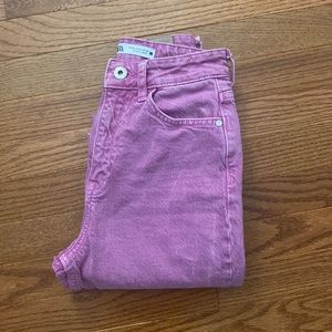 Zara high rise pink denim jeans.